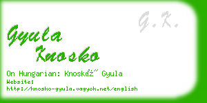 gyula knosko business card